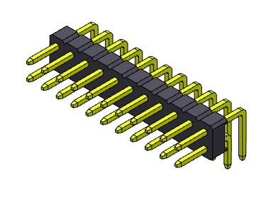 Đầu nối chân cắm 2,00mm Góc phải hàng kép LOẠI 2 * 2PIN đến 2 * 40PIN H = 2,00MM