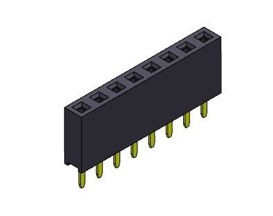 Đầu nối tiêu đề nữ 2,54mm Loại nhúng một hàng LOẠI 1 * 2PIN đến 1 * 40PIN H = 7,10mm