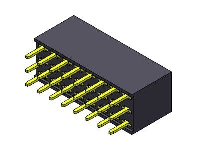 Đầu nối pin nữ kiểu nhúng ba hàng 2,54 Mm 3 * 3PIN đến 3 * 40PIN