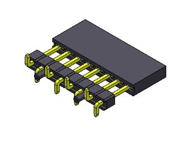 Đầu nối tiêu đề nữ 2,54mm Báo chí nâng cao một hàng Phù hợp với loại SMT 1 * 2PIN đến 1 * 40PIN