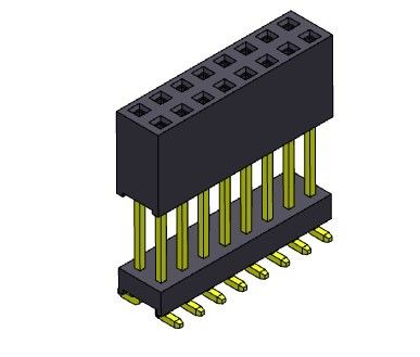 Đầu nối tiêu đề nữ 2,54mm Báo chí nâng cao hàng kép Fit Loại SMT 2 * 3PIN đến 2 * 40PIN