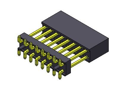 Đầu nối tiêu đề nữ 2,54mm Báo chí nâng cao hàng kép Fit Loại SMT 2 * 3PIN đến 2 * 40PIN