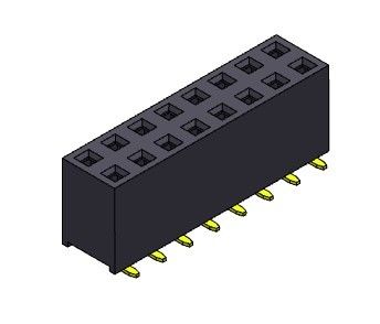 Đầu nối tiêu đề nữ 2,54mm Hàng kép SMT LOẠI 2 * 2PIN đến 2 * 40PIN H = 7,10mm