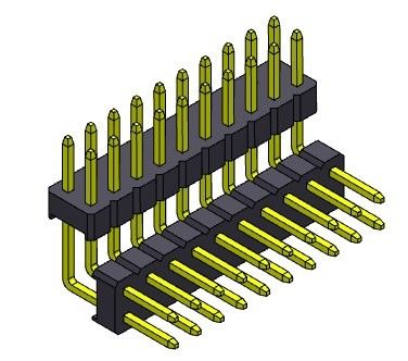 Đầu nối chân cắm 2.00mm Dual Row Stack R/A TYPE 2*2PIN To 2*40PIN