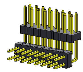 Đầu nối chân cắm 2.00mm Dual Row Stack R/A TYPE 2*2PIN To 2*40PIN