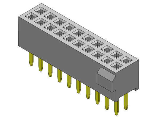 Đầu nối tiêu đề nữ 1,27mm Loại thẳng hàng kép có vết sưng 2 * 3PIN đến 2 * 40PIN H = 3,40mm