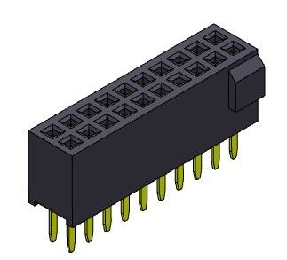 Đầu nối đầu cái 1,27mm Loại thẳng hàng kép có vết sưng 2 * 3PIN đến 2 * 50PIN H = 4,40mm