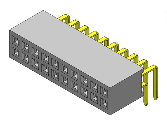 Đầu nối đầu cái 1,27mm Hàng kép R/A Loại 2*3PIN đến 2*50PIN H=4,40mm