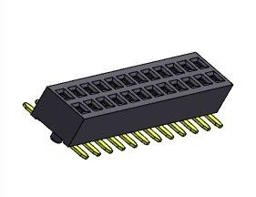 Đầu nối tiêu đề nữ Hàng kép 1,27mm có chốt Loại SMT 1 * 3PIN đến 1 * 40PIN H = 2,00mm