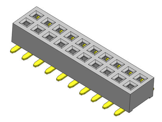 Đầu nối tiêu đề nữ Hàng kép 1,27mm có chốt Loại SMT 1 * 3PIN đến 1 * 40PIN H = 2,00mm