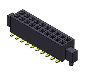 Đầu nối tiêu đề nữ Hàng kép 1,27mm có chốt Loại SMT 2 * 3PIN đến 2 * 50PIN H = 3,40mm