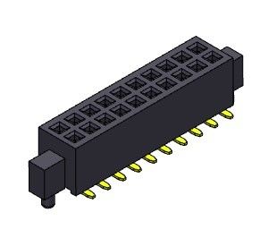 Đầu nối tiêu đề nữ Hàng kép 1,27mm có chốt Loại SMT 2 * 3PIN đến 2 * 50PIN H = 3,40mm