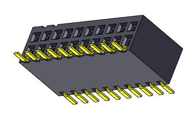 Đầu nối tiêu đề nữ 1,27mm Mục nhập Sild hàng kép Loại 2 * 2PIN đến 2 * 40PIN H = 3,45mm