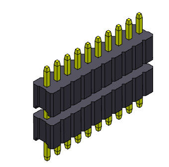 Đầu nối chân cắm 1.27mm Serise Single Row Stack Loại thẳng 1*2PIN đến 1*50PIN SQ0.40mm