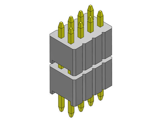 Đầu nối chân cắm 1.27mm Serise Dual Row Stack Loại thẳng 2*2PIN đến 2*50PIN SQ0.40mm