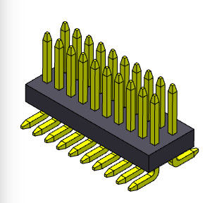 Khoảng cách 0,8 * 1,2mm 2 * 3PIN đến 2 * 50PIN Pin Nữ Đầu nối hàng kép 0,8mm