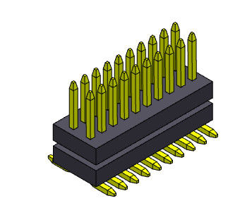 Đầu nối tiêu đề chân 2 * 3PIN đến 2 * 50PIN 0,80mm Ngăn xếp hàng kép thẳng SMT