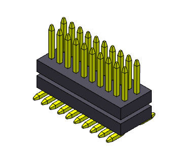 Đầu nối tiêu đề chân 2 * 3PIN đến 2 * 50PIN 0,80mm Ngăn xếp hàng kép thẳng SMT