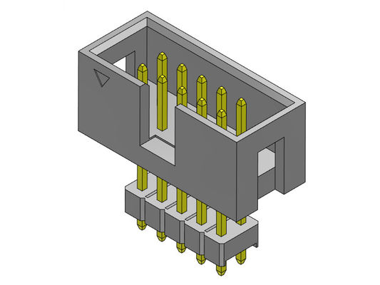 Đầu nối tiêu đề hộp 2,54mm Hàng kép được nâng cao Stright Dip Loại 2 * 3-2 * 32Pin 3AMP