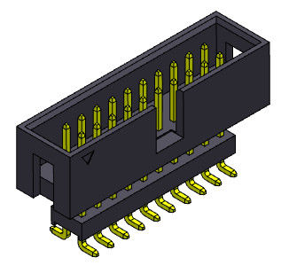 Tiêu đề hộp 2 * 3-2 * 32Pin Loại nhúng SMT nâng cao hàng kép 2,54mm