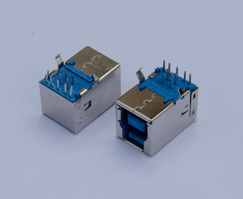 Đầu nối USB 3.0 B tốc độ cao 1.0Amp Góc phải 90 ° Loại nhúng