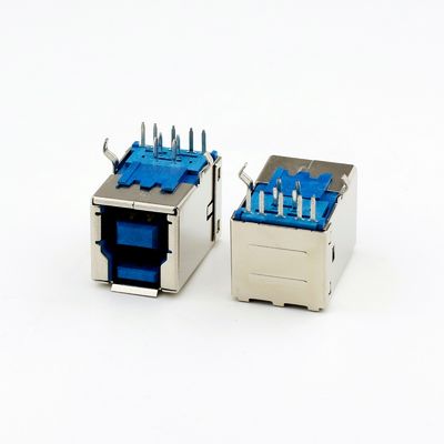 Đầu nối USB 3.0 B tốc độ cao 1.0Amp Góc phải 90 ° Loại nhúng