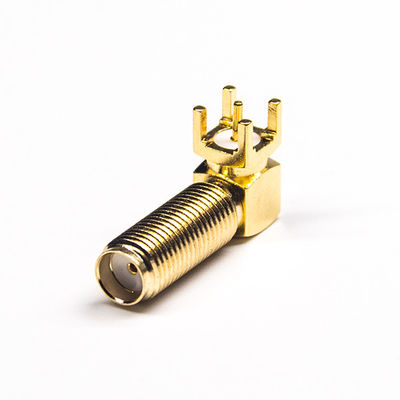 Đầu nối đồng trục SMA RF Đầu nối đồng trục PCB Góc phải 20mm